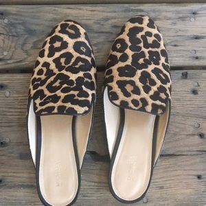 Micheal Kors leopard calf hair mules 8.5